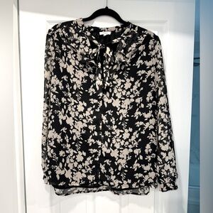 Anthropologie Pleione Tie Neck Blouse